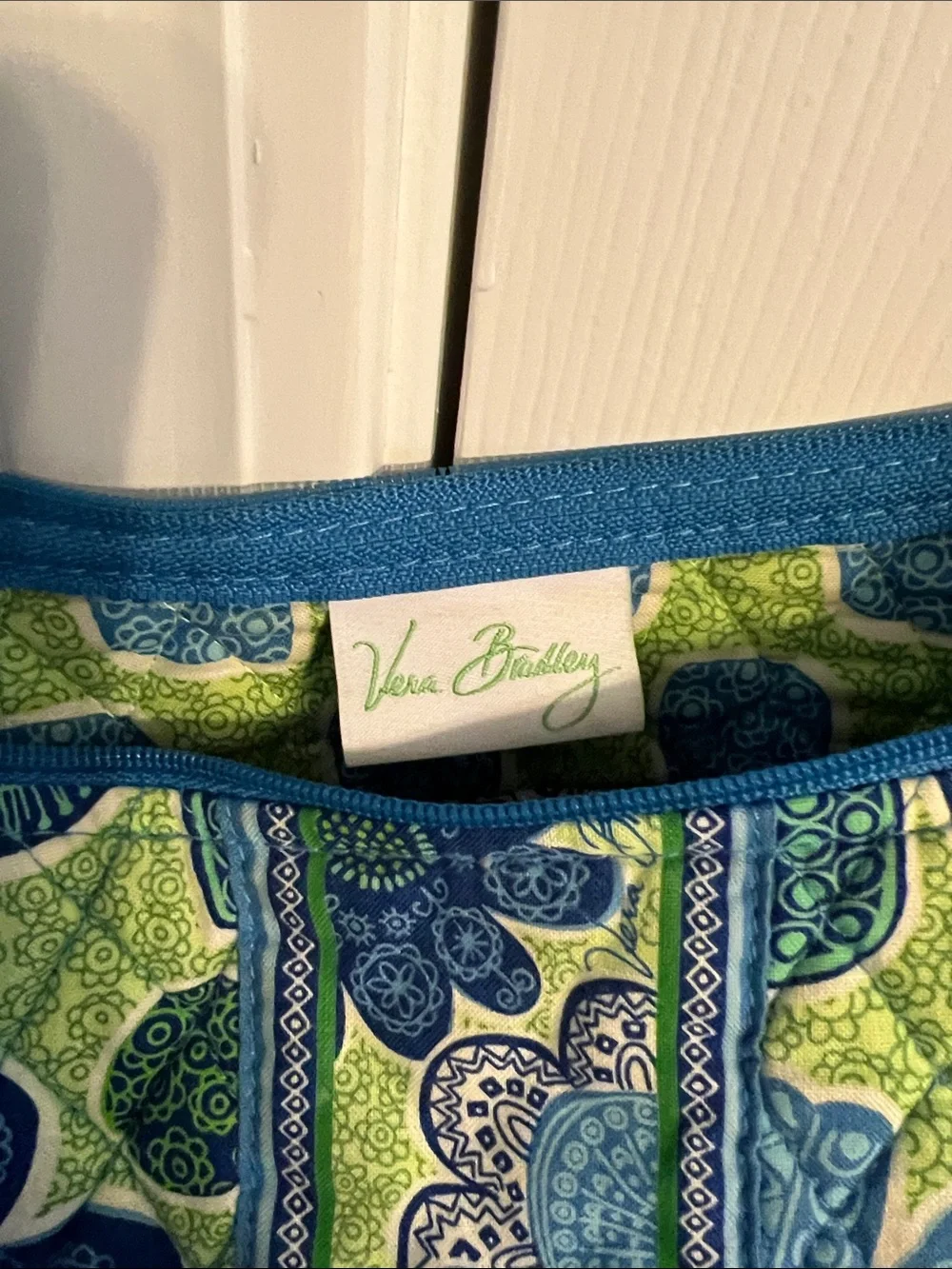 Vera Bradley Blue and Green Floral Quilted Shoulder Bag